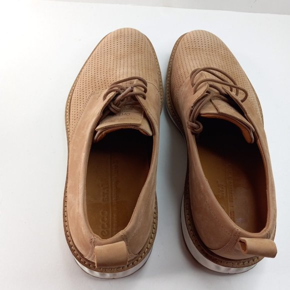 Ecco Mens ST.1 Hybrid Brown Cashmere Summer Perforated Oxford Shoes Size 8-8.5 main image 4